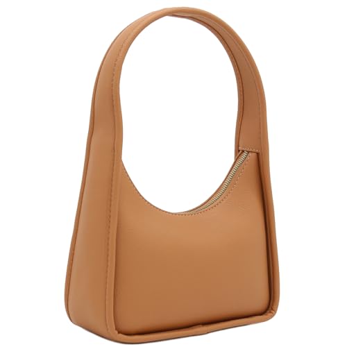 Image of Small Minimalist Shoulder Bag for Women, Faux Leather Underarm Purse, Chic Top Handle Handbag for Everyday