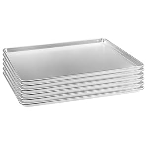 HARDURA Aluminum Baking Sheet Pan 18”L X 26”W X 1”H Cookie Sheet, 6Packs, For Oven in Bakery & Restaurant, Kitchen