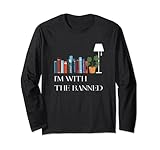 Photo Gallery funny book lover librarian reading i m with the banned books maglia a manica Photo Gallery funny book lover librarian reading i m with the banned books maglia a manica