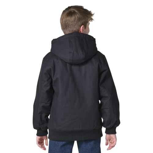 Image of Carhartt Boys' Flannel-Lined Hooded Canvas Insulated Zip-Up Jacket