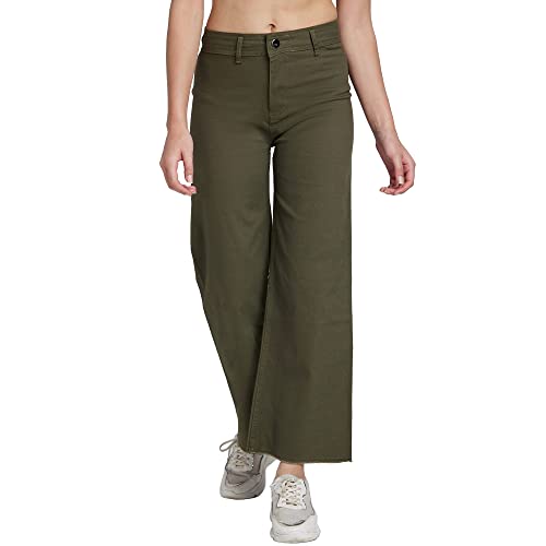 Image of Spykar Women's High Rise Slim Fit Ankle Length Blended Trackpant