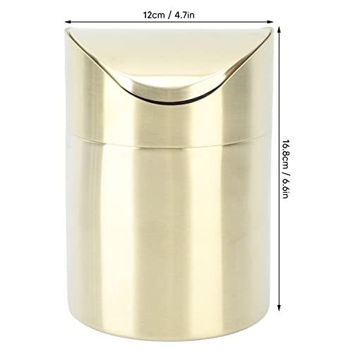 Mini caneca de basura cuadrada de acero inoxidable 304 dorada miniatura 5