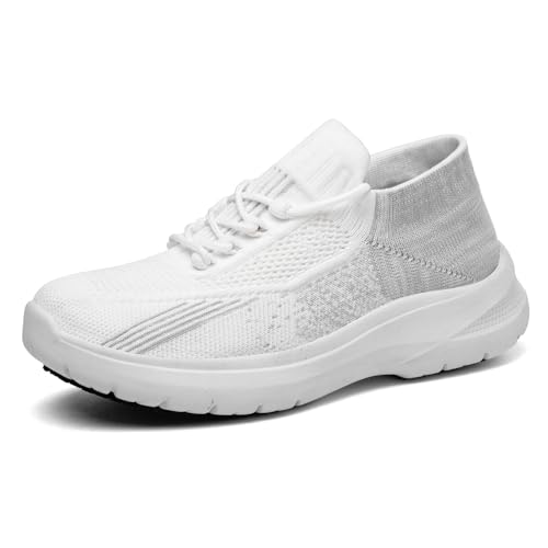 LMQLZHYC Non Slip Shoes for Women White Food Service, White Women's Non Slip Nursing Shoes, Comfortable, Breathable, and Wear-Resistant