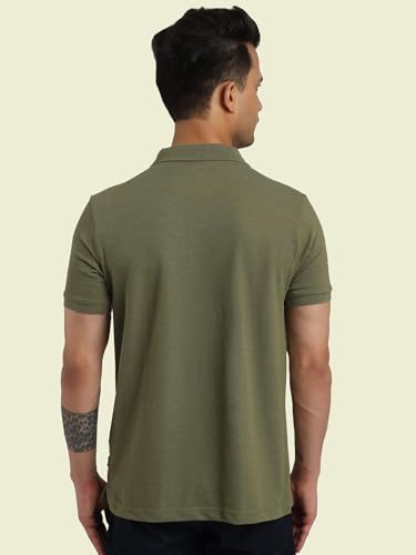 Image of Rupa Bumchums Men Super Combed Cotton Solid Half Sleeve Club Collar Polo Regular Fit T-Shirt with Chest Pocket