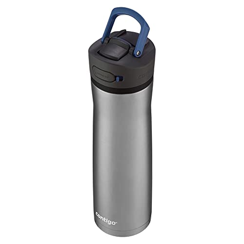 Image of Contigo Ashland Chill 2.0, 24oz., Stainless Steel Water Bottle with AUTOSPOUT Lid, Steel /Blue Corn