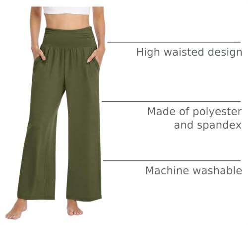 Image of TARSE Womens Wide Leg Pants Casual Loose Yoga Sweatpants Comfy Lounge Pajama Flowy Pants Pockets