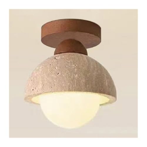 Plafonnier en travertin véritable de style crème vintage chic