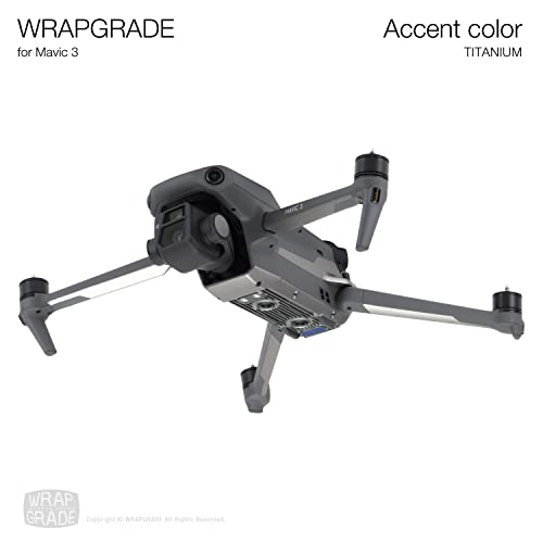 Image of WRAPGRADE Partial Skin Stickers for DJI Mavic 3 Pro Accent Color (Titanium)
