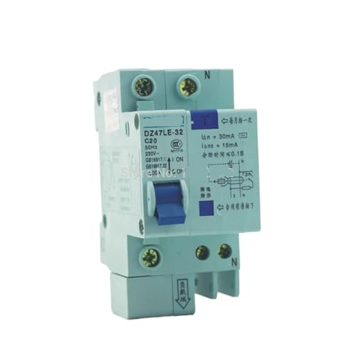 Disjoncteur différentiel DZ47LE 20A 230V protection surintensité fuite courant habitat