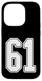 outline procreate Installazione facile #61 Bianco Outline Numero 61 Sport Fan Jersey Style Custodia per iPhone 14 Pro