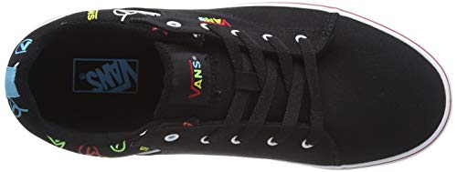 Vans Vans Unisex Kid's Low-Top Trainers Sneaker, Rainbow Logo Black White, 4.5 us