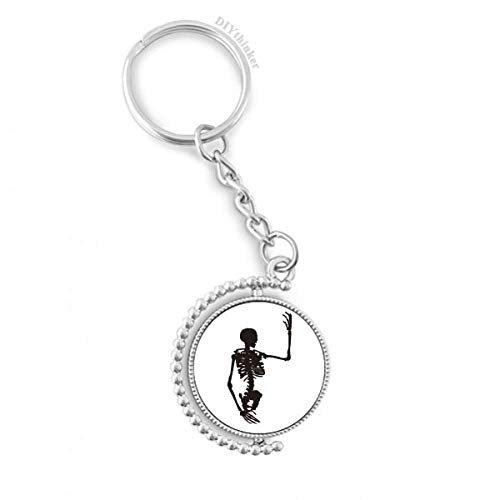 Squelette du corps humain rotatif porte-clés multicolore anneau keyholder pour homme et femme