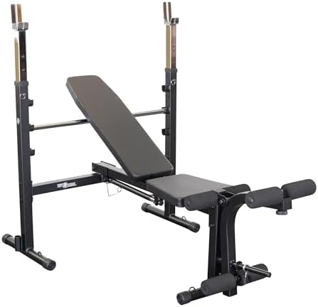 Body-Solid Best Fitness Adjustable Olympic Folding Weight Bench for Home Gym, Strength Training (BFOB10)