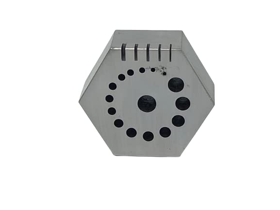 Image of 42mm Hexagonal Riveting Anvil - Multi-Functional Hex Steel Bench Block for Jewelry Making, Drilling, & Metal Smiting (19mm Thickness)