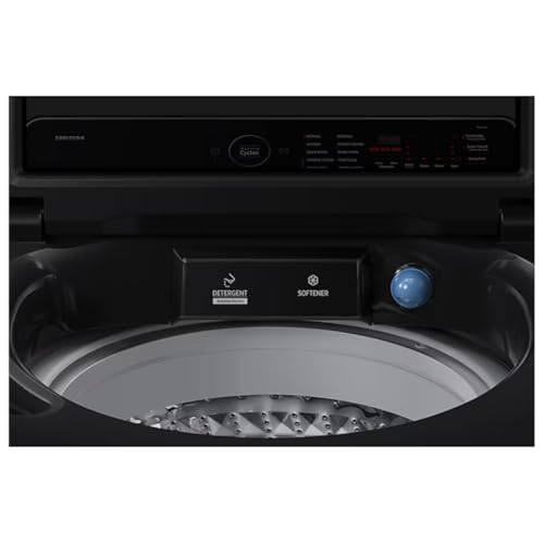 Image of Samsung 12 kg 5 Star AI Wash Top Load Washing Machine with Heater, Eco Bubble, BubbleStorm, Dual Storm Pulsator, Soft Close Lid, Black Caviar (WA80F12B6B, 2025 Model)