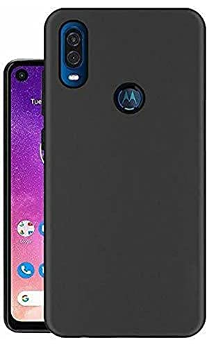 Image of Mobile Back Cover Case for Motorola Moto P40 / Motorola One Vision (Silicone Case|CameraProtection|Black SC1510)