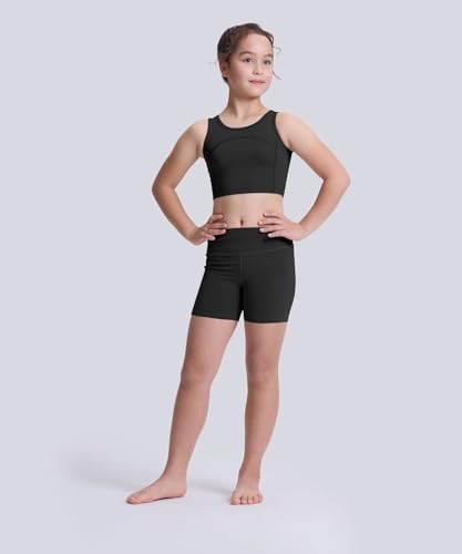 Roself Moment 3er Pack 4in Mädchen Shorts – Stretch Kurze Leggings für Kinder, Elastische High-Waist Scrunch-Radlerhose für 6-16 Jahre