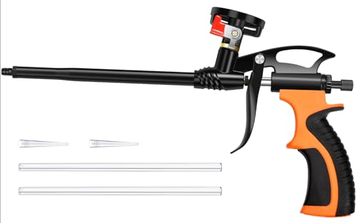 PU Schaumpistole, Bauschaumpistole mit Teflonbeschichtete, Schaumpistolen mit Langlebiger Kupferspitze und Ventil, Leicht zu Reinigen Foam Gun für Abdichten, Füllen und Dämmen