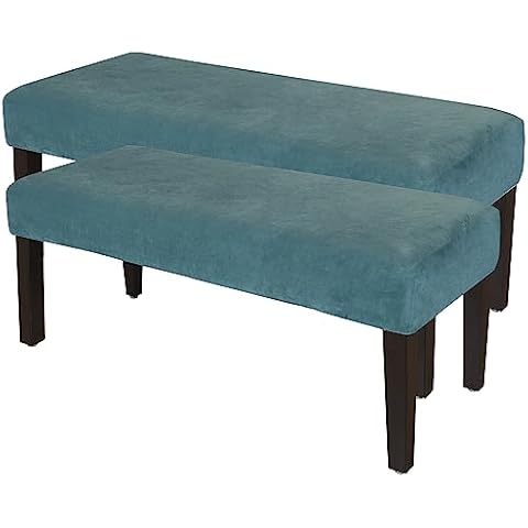 LUSHVIDA Velvet Dining Room Bench Covers Cover