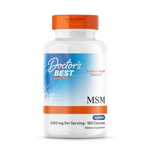 Doctor's Best, MSM mit OptiMSM, 180 Kapseln, 3000mg MSM je Dosis, Glutenfrei, GMO frei, Geschmacksneutral
