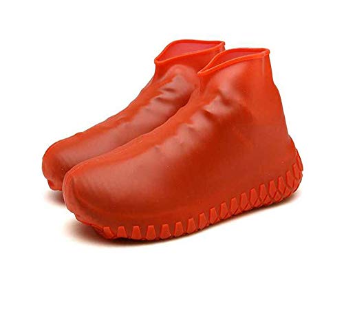 JORSION Rain Boots Shoe Covers, Reusable Waterproof Silicone Shoes Covers,Reusable Easy to Carry for Women, Men, Kids. (S,Red)