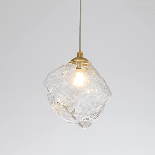 Lustre cube de glace G9 verre texturé anti éblouissement de chevet