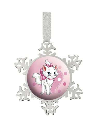 Snowflake Ornament Hanging Christmas Tree Ornaments Snowflakes Ornaments With Image Glass Dome For New Year's Christmas Winter Party Decoration Cat Pink White #TOP8