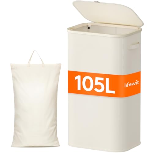 Lifewit Cesto Portabiancheria, Cesta Biancheria Sporca Salvaspazio, Cesta Panni Sporchi Pieghevole con Plastica Manici