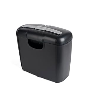 Pavo – Premium papierversnipperaar tot 6 vellen, streepgesneden, creditcardversnipperaar inclusief prullenbak, 10 L, zwart, 8038770