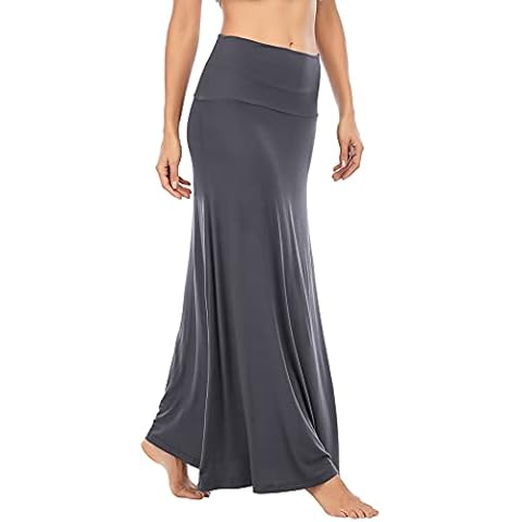 American Trends Maxi Skirts for Women Summer Skirts for Women High Waisted Skirts, B Dark Grey, Large Cover