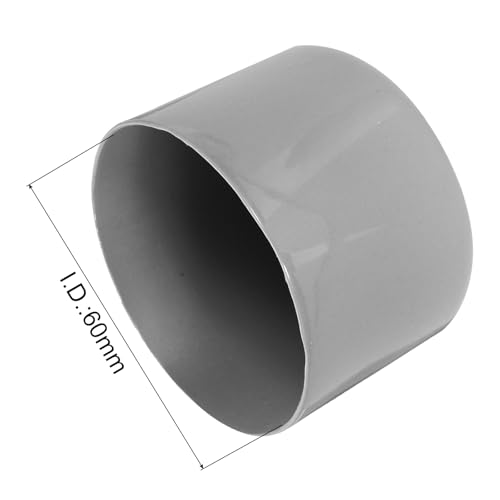 Image of uxcell 2pcs Rubber End Caps 60mm(2 3 /8 inch) ID Vinyl Round Tube Bolt Cap Cover Screw Thread Protectors Light Gray, 40mm Height