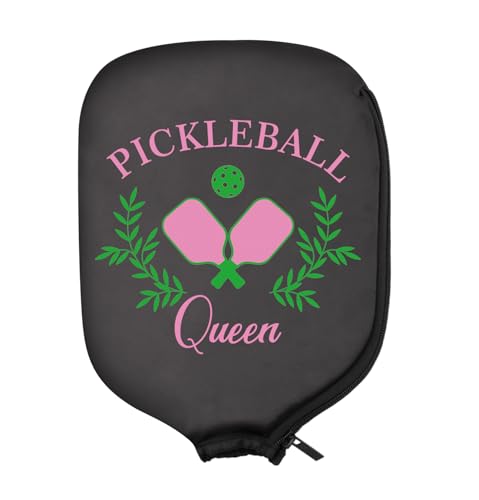 PWHAOO 2PC Pickleball Queen/Pickleball Social Club Pickleball Paddle Covers Funny Pickleball Paddle Pouch Gift (Pickleball Queen Paddle)