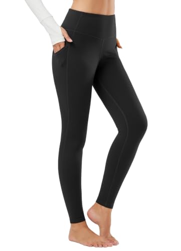Image of baleaf Women's Fleece Lined Leggings, High Waisted | Thermal Warm Winter Tights, Thick Yoga Pants, Cold Weather, with Pockets