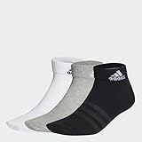 adidas Unisex adulto Thin and Light Ankle Socks 3 Pairs, Medium Grey Heather / White / Black, 4.5-6