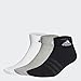adidas Unisex Thin and Light Ankle Socks 3 Pairs, Medium Grey Heather / White / Black, 4.5-6