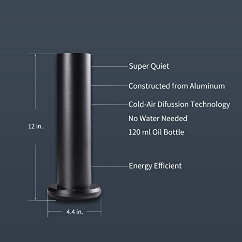 Bluetooth Essential Oil Diffuser For Aromatherapy Oils, Nebulizing Diffusion System, Fragrance Diffuser, Cold-Air Diffusion Scent Air Machine For Spa, Home, Office (Black) #TOP3