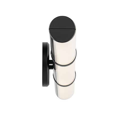 Image of Kichler Rosh 32 inch LED Large Bath Bar Vanity Light Fixture with White Glass in Black, Modern Minimalist for Bathroom Mirror, Fireplace, Buffet, Hallway (32 inch W x 5 inch H), 55189BKLED