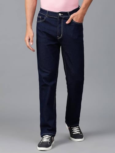 Image of KOTTY Men's Solid Corbeau Button Regular Fit Jeans