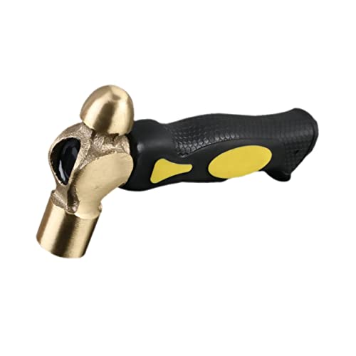 HOMSFOU 1lb Metal Stamping Hammer Double-face Brass Hammer for Jewelry Making Ends Ergonomic Handle