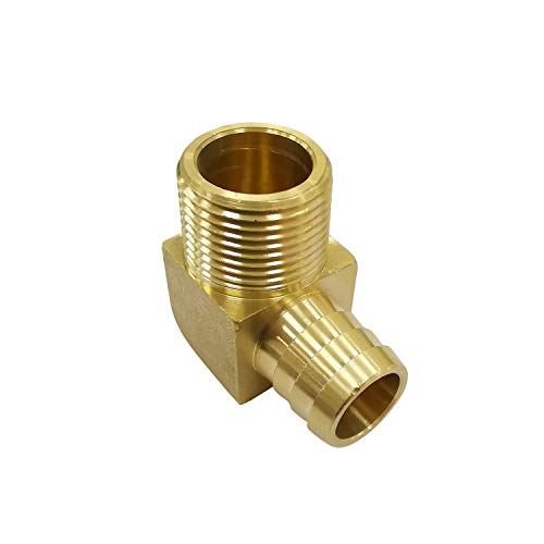 Gotonovo FAU-17T9-1458 3/4 Hose Barb Elbow Barb Fitting 90 Degree 3/4 Inch Hose Id X 3/4 Inch Male Thread Npt Hose Welding Fitting Brass Fitting Air Hose Fitting 1 Piece thumb #1
