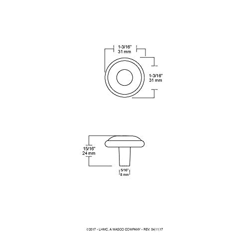 Liberty P6361Ac-Pc-C 1-1/4-Inch Domed Top Round Cabinet Hardware Knob #TOP5
