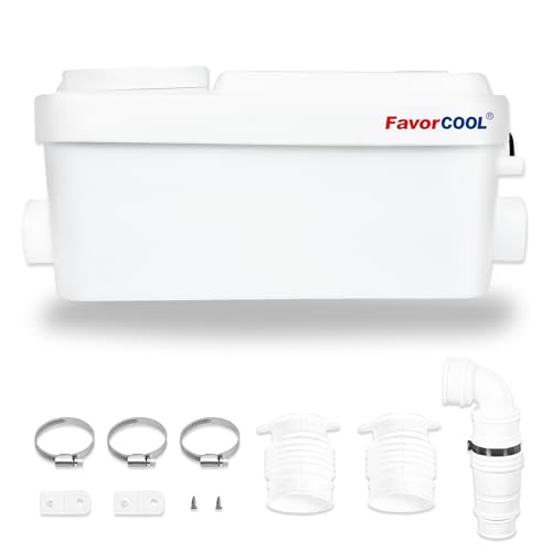 300W Macerator Pump, Sink Sewerage Pump 5100 L/h Flow, 22 ft/6.7 m Head, Sewage Pump for Basement, Kitchen, Sink, Shower, Bathtub, Laundry Waste Water Disposal Upflush Machine by FavorCOOL - Used condition - US$79.39