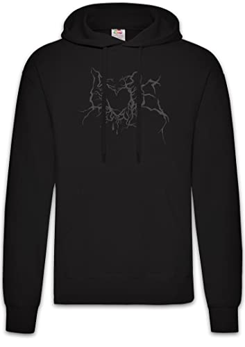 Sweat à capuche Love Blackmetal Typo Urban Backwoods confortable pour homme et femme