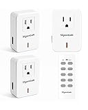 Syantek Remote Control Outlet Wireless Light Switch for Household Appliances, Expandable Remote Light Switch Kit, Up to 100 ft Range, FCC Certified, ETL Listed, White (3-1)