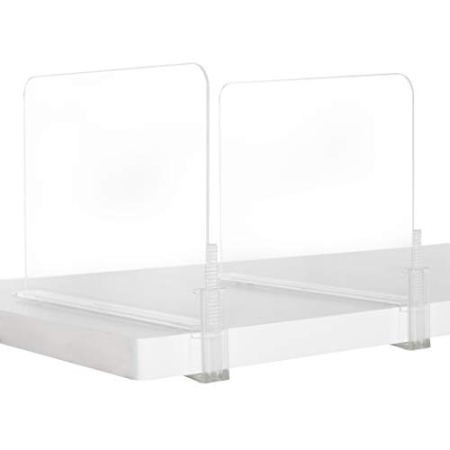 Richards Acrylic Closet Shelf Divider And Separator For Storage And Organization In Bedroom, Bathroom, Kitchen And Office Shelve, Set Of 2,Clear,Ric-9875300 #TOP4