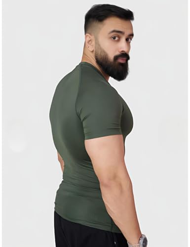 Image of Men's Gym T-Shirt, Dra-fit, Regular Fit, Round Neck, Short Sleeve, Black