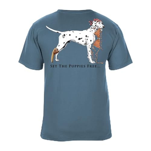 SEA DOG Set The Puppies Free Vintage Graphic T-Shirt Garment Dyed 100% Ringspun Cotton, Relaxed Fit, Printed in USA