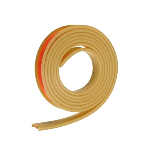Image of uxcell U Shape Furniture Edge Banding, 2M Self Adhesive Flexible Edging Trim, 5x18mm TPE Edge Guards for Cabinets Furniture Repair Restoration, Beige