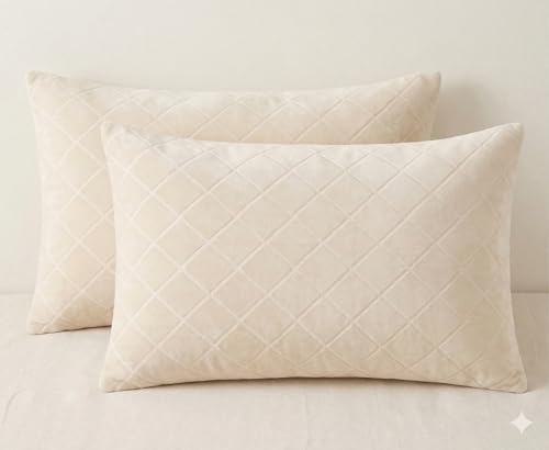 Image of Filymore Embosed Cream berfi Pillow Covers Set of 2 Covers| Made with Pure Microfiber Soft & Skin Friendly Pillow Cases | Size (17 x 27 inch (Cream).