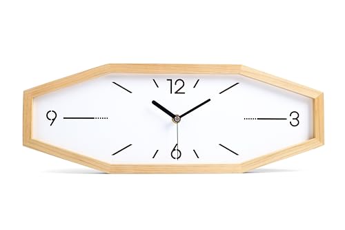 Daguys Wooden Retro Wall Clocks, 18 Inches Square Clocks Rectangular Wall Clock Battery Operated Silent Non-Ticking cover